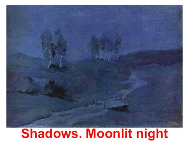 Shadows. Moonlit night