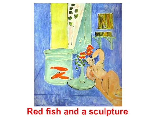 Red fish and a sculpture