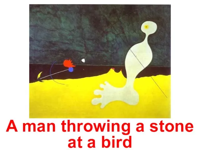 A man throwing a stone at a bird