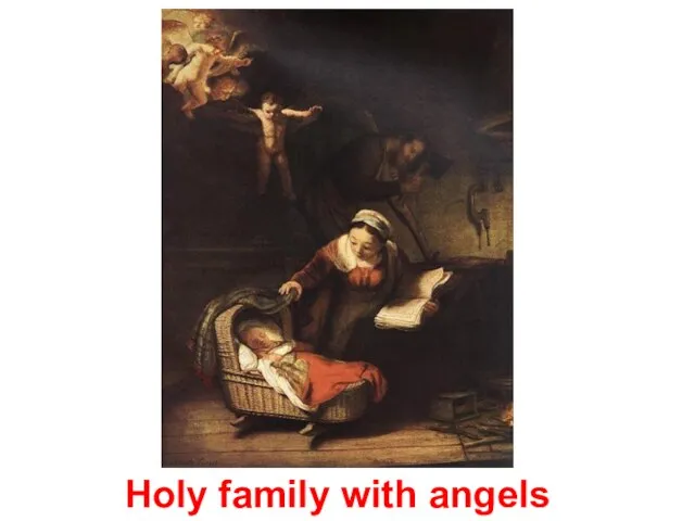 Holy family with angels