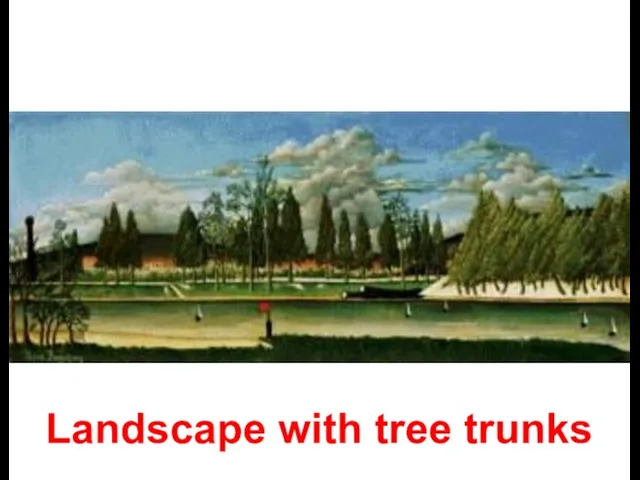 Landscape with tree trunks