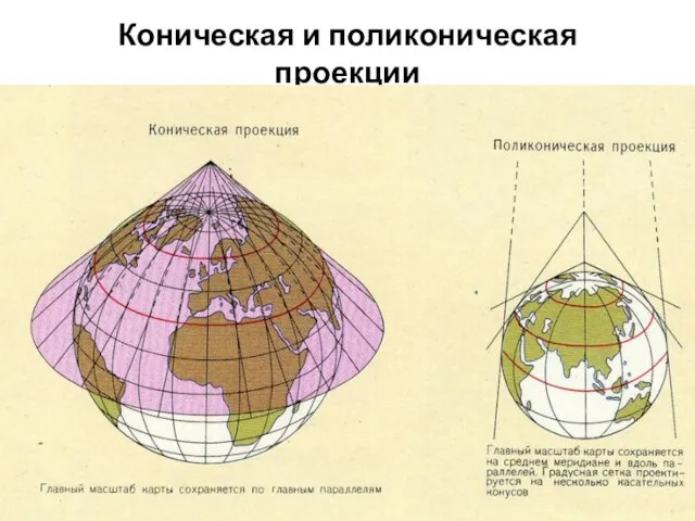 Коническая и поликоническая проекции