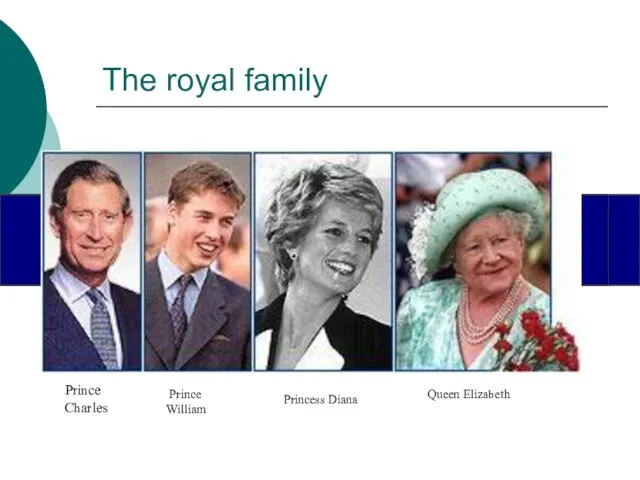 The royal family Prince Charles Prince William Princess Diana Queen Elizabeth