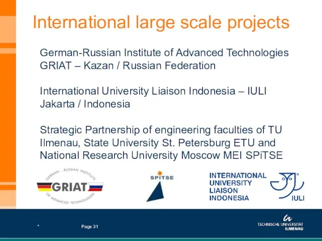 International large scale projects * Page German-Russian Institute of Advanced Technologies GRIAT