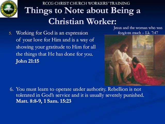 Things to Note about Being a Christian Worker: Working for God is