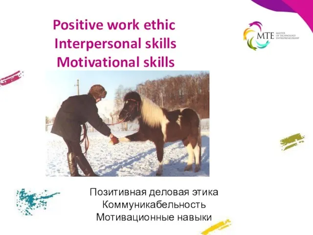 Positive work ethic Interpersonal skills Motivational skills Позитивная деловая этика Коммуникабельность Мотивационные навыки