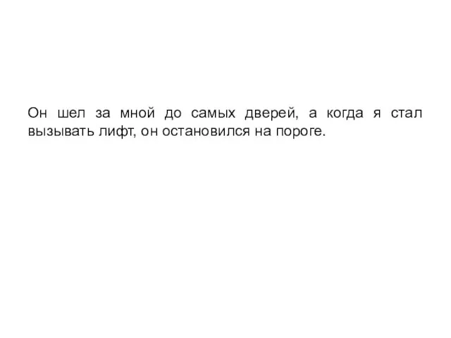 Он шел за мной до самых дверей, а когда я стал вызывать