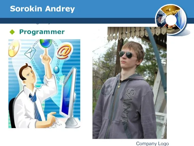 www.thmemgallery.com Company Logo Sorokin Andrey Programmer