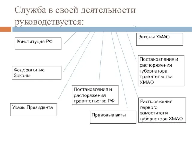 Служба в своей деятельности руководствуется: