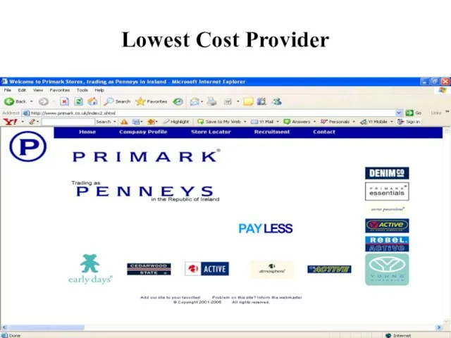 Lowest Cost Provider