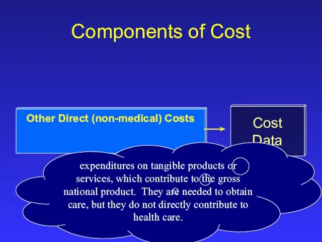 Other Direct (non-medical) Costs Cost Data Components of Cost expenditures on tangible