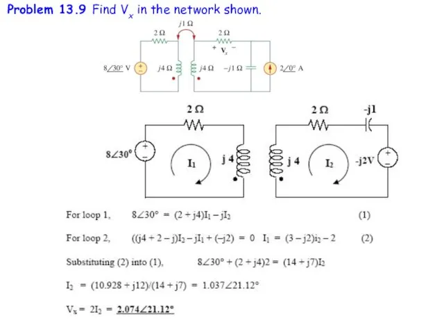 Problem 13.9 Find Vx in the network shown.