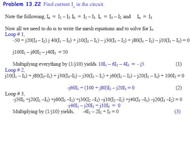 Problem 13.22 Find current Io in the circuit.