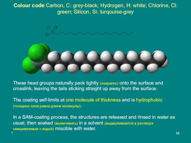 * Colour code Carbon, C: grey-black; Hydrogen, H: white; Chlorine, Cl: green;