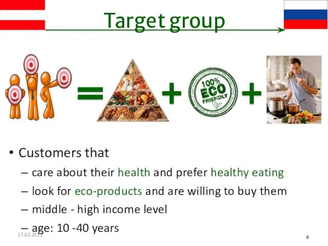 17.02.2012 Target group Customers that care about their health and prefer healthy