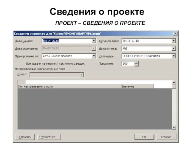 Сведения о проекте Центр бизнес-образования проектного менеджмента ПРОЕКТ – СВЕДЕНИЯ О ПРОЕКТЕ