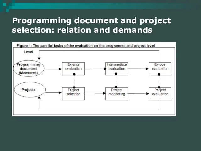 Programming document and project selection: relation and demands