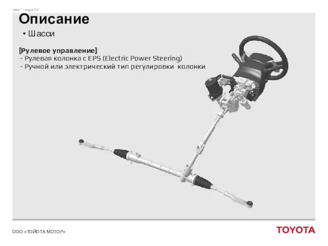 Описание Шасси [Рулевое управление] - Рулевая колонка с EPS (Electric Power Steering)