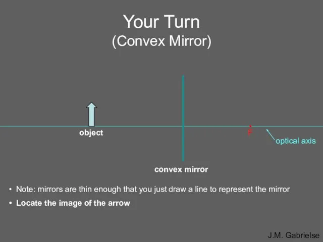 Your Turn (Convex Mirror) • F Note: mirrors are thin enough that