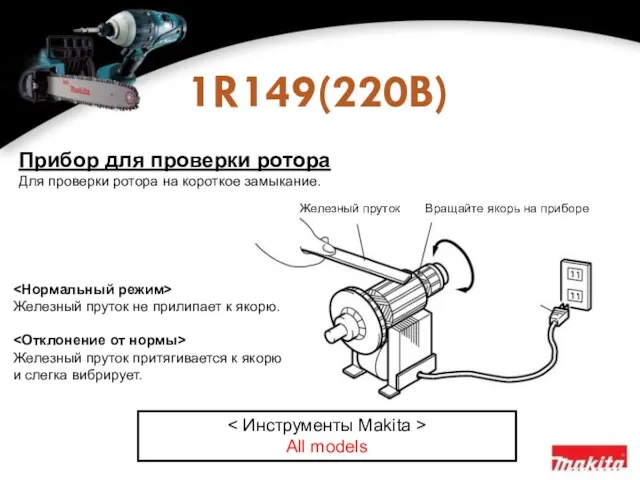 1R149(220B) All models Вращайте якорь на приборе Железный пруток Прибор для проверки