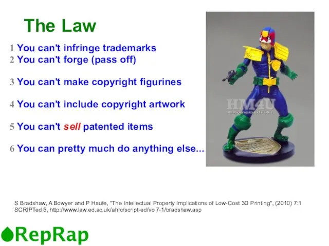 The Law You can't infringe trademarks You can't forge (pass off) You