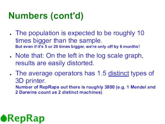 Numbers (cont'd) The population is expected to be roughly 10 times bigger