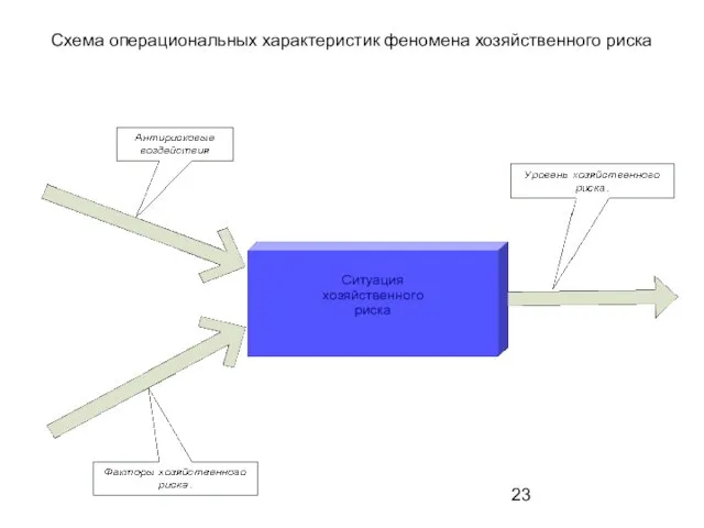 Схема операциональных характеристик феномена хозяйственного риска