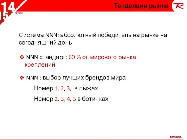 NNN стандарт: 60 % от мирового рынка креплений Система NNN: абсолютный победитель
