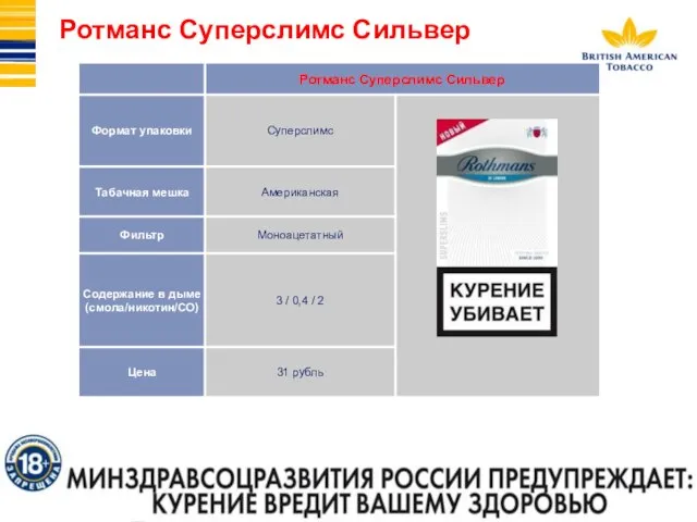 Ротманс Суперслимс Сильвер