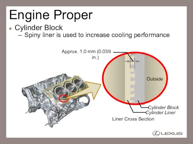 Engine Proper Cylinder Block Spiny liner is used to increase cooling performance