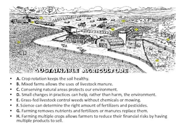 A. Crop rotation keeps the soil healthy. B. Mixed farms allows the