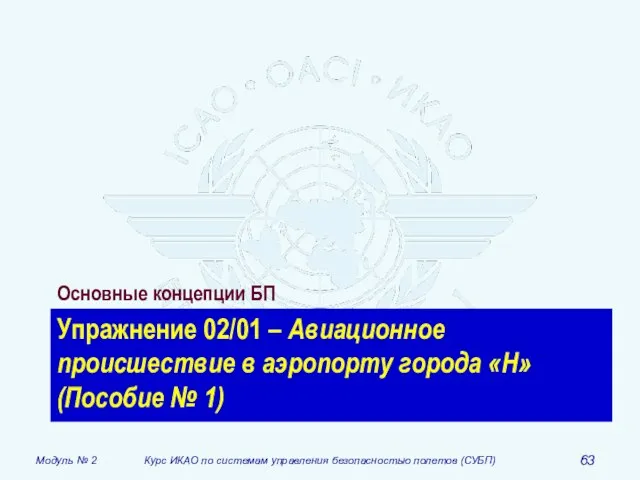 Упражнение 02/01 – Авиационное происшествие в аэропорту города «Н» (Пособие № 1) Основные концепции БП