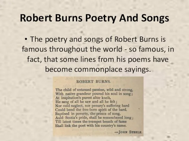 Robert Burns Poetry And Songs The poetry and songs of Robert Burns