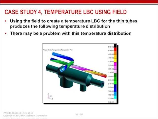 Using the field to create a temperature LBC for the thin tubes