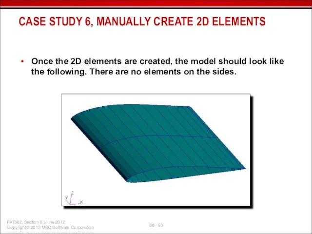 Once the 2D elements are created, the model should look like the