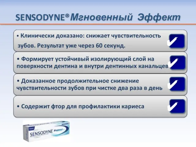 SENSODYNE®Мгновенный Эффект