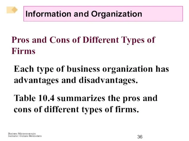 Pros and Cons of Different Types of Firms Each type of business