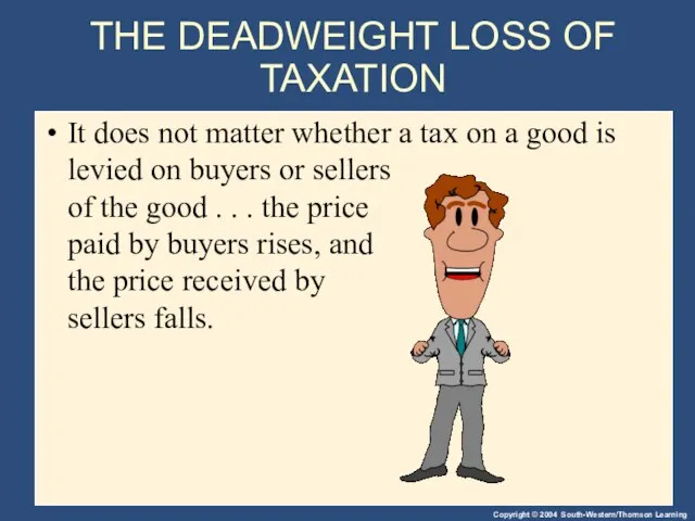 THE DEADWEIGHT LOSS OF TAXATION It does not matter whether a tax