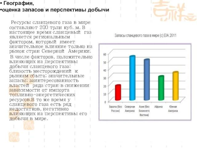 Ресурсы сланцевого газа в мире составляют 200 трлн куб. м. В настоящее