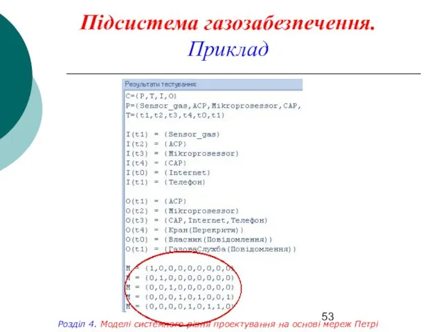 Підсистема газозабезпечення. Приклад Розділ 4. Моделі системного рівня проектування на основі мереж Петрі