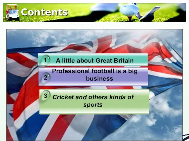 Contents A little about Great Britain Professional football is a big business