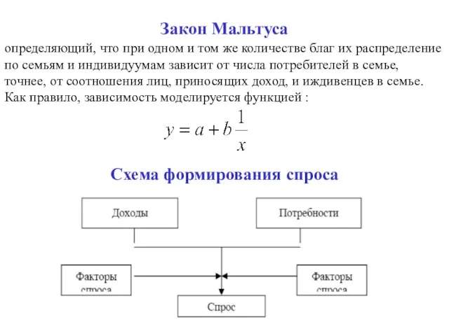 Закон Мальтуса определяющий, что при одном и том же количестве благ их