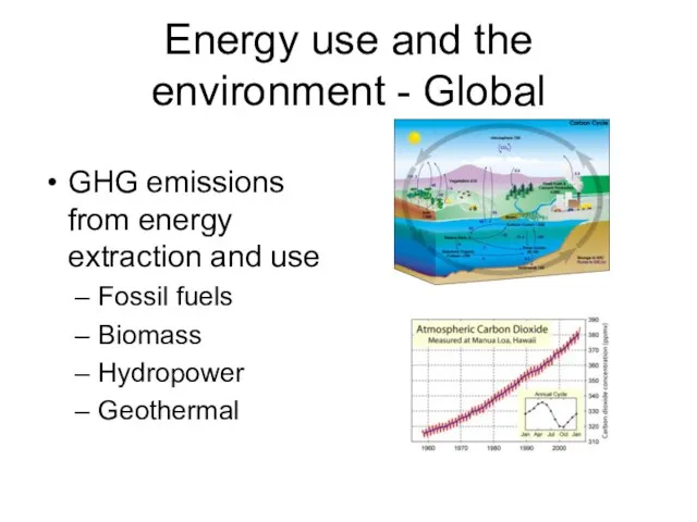Energy use and the environment - Global GHG emissions from energy extraction