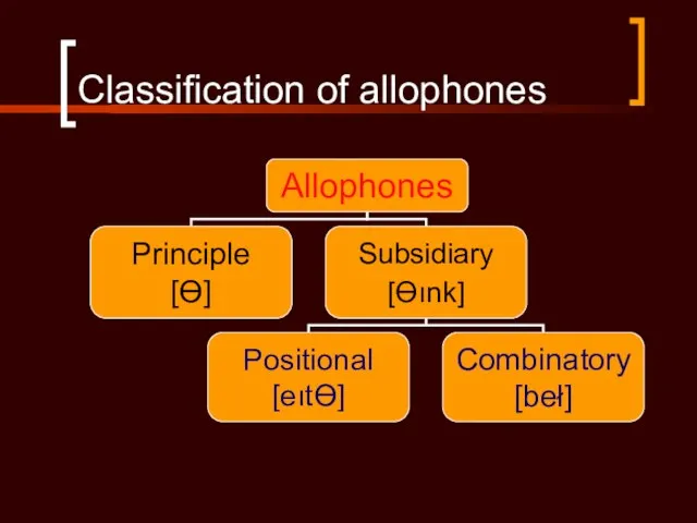 Classification of allophones