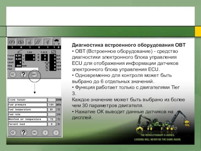 Диaгнocтикa вcтpoeннoгo oбopyдoвaния OBT • OBT (Вcтpoeннoe oбopyдoвaниe) - cpeдcтвo диaгнocтики электpoннoгo