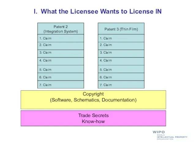 Copyright (Software, Schematics, Documentation) Trade Secrets Know-how Patent 2 (Integration System) Patent