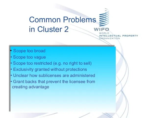 Common Problems in Cluster 2 Scope too broad Scope too vague Scope