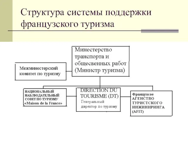 Структура системы поддержки французского туризма