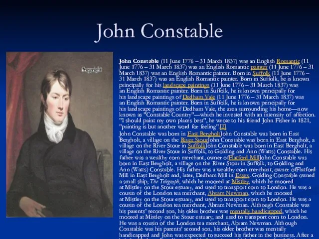 John Constable John Constable (11 June 1776 – 31 March 1837) was