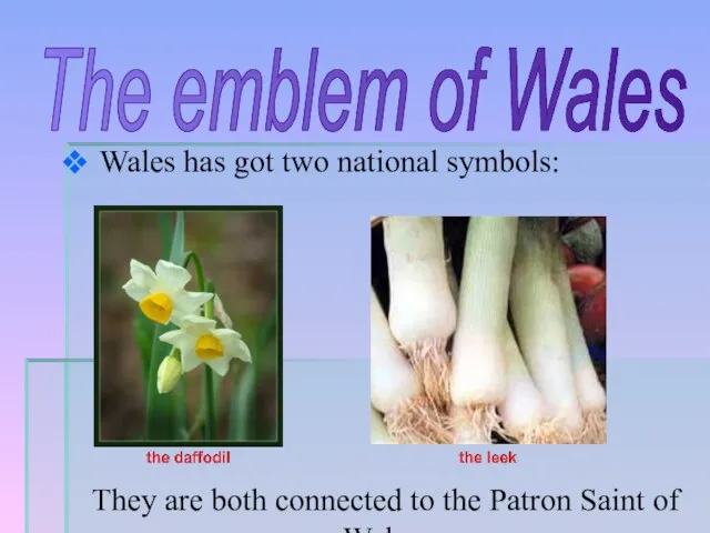 Wales has got two national symbols: They are both connected to the
